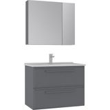 Orka Banyo Nuvola 80 cm Banyo Dolabı Takımı - Parlak Gri