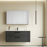Orka Bari 100 Cm Mat Antrasit Banyo Dolabı Takımı (dolaplı Ayna) Çok Renkli