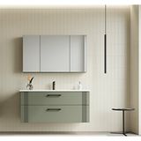 Orka Bari 100 Cm Mat Yeşil Banyo Dolabı Takımı (dolaplı Ayna) Çok Renkli