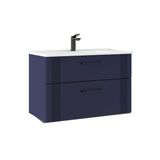 Orka Bari 85 Cm Mat Lacivert Banyo Dolabı Alt Modül Lavabo