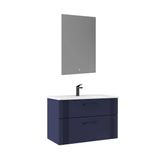 Orka Bari 85 Cm Mat Lacivert Led'li Aynalı Banyo Dolabı Takımı