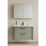 Orka Bari 85 Cm Mat Yeşil Banyo Dolabı Takımı (dolaplı Ayna) Çok Renkli