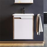 Orka Brick 45 Cm Tesbih Ceviz Banyo Dolabı Alt Modül Ve Lavabo
