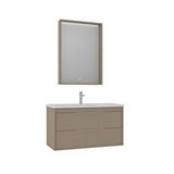 Orka Clay 100 Cm Çift Çekmeceli Banyo Dolabı Takımı Bej