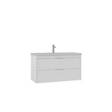 Orka Clay 100 Cm Çift Çekmeceli Lavabolu Banyo Alt Dolabı Beyaz