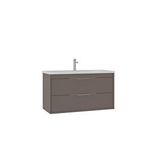 Orka Clay 100 Cm Çift Çekmeceli Lavabolu Banyo Alt Dolabı Kahverengi