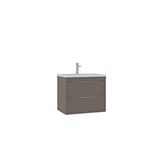 Orka Clay 65 Cm Çift Çekmeceli Lavabolu Banyo Alt Dolabı Kahverengi