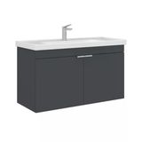 Orka Desna 100 Cm Mat Antrasit Banyo Dolabı Alt Modül Lavabo