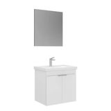 Orka Desna 60 Cm Mat Beyaz Düz Aynalı Banyo Dolabı Takımı