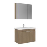 Orka Desna 90 cm Ayna Dolaplı Banyo Dolabı Takımı Meşe (Budva)