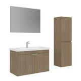 Orka Desna 90 Cm Budva Düz Aynalı Banyo Dolabı Takımı Ve Boy Dolabı