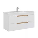 Orka Lena 100 Cm Mat Beyaz Çekmeceli Banyo Dolabı Alt Modül Lavabo
