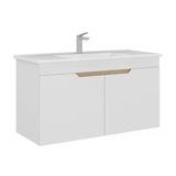 Orka Lena 100 Cm Mat Beyaz Kapaklı Banyo Dolabı Alt Modül Lavabo