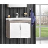 Orka Luna 65 Cm Gri Banyo Dolabı Alt Modül Ve Lavabo