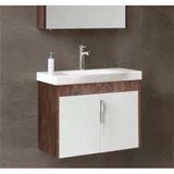 Orka Luna 65 Cm Kahve Banyo Dolabı Alt Modül Ve Lavabo