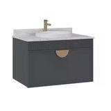 Orka Molino 80 Cm Antrasit Banyo Dolabı Alt Modül Ve Lavabo