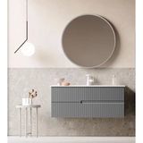 Orka Moonlight 120 Cm Mat Gri Banyo Dolabı Takımı