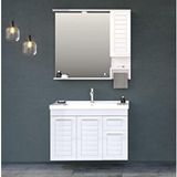 Orka Perge 100 Cm Parlak Beyaz Banyo Dolabı Takımı Çok Renkli
