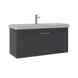Orka Procida 105 Cm Mat Antrasit Banyo Dolabı Alt Modül Lavabo