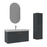 Orka Procida 105 Cm Mat Antrasit Banyo Dolabı Takımı Ve Boy Dolabı