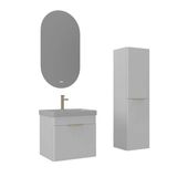 Orka Procida 60 Cm Mat Beyaz Banyo Dolabı Takımı Ve Boy Dolabı
