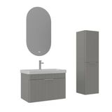 Orka Procida 80 Cm Mat Kaşmir Banyo Dolabı Takımı Ve Boy Dolabı