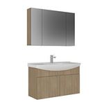 Orka Purus 100 Cm Asma Banyo Dolabı Takımı (ayna Dolaplı) Meşe
