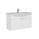 Orka Purus 100 Cm Asma Lavabolu Banyo Alt Dolabı Beyaz