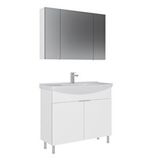 Orka Purus 100 Cm Ayaklı Banyo Dolabı Takımı (ayna Dolaplı) Beyaz