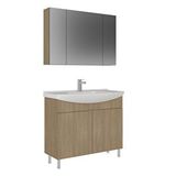 Orka Purus 100 Cm Ayaklı Banyo Dolabı Takımı (ayna Dolaplı) Meşe