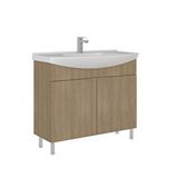 Orka Purus 100 Cm Ayaklı Lavabolu Banyo Alt Dolabı Meşe