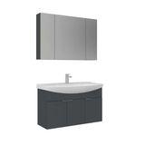 Orka Purus 100 Cm Mat Antrasit Ayna Dolaplı Banyo Dolabı Takım (Asma)