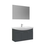 Orka Purus 100 Cm Mat Antrasit Düz Aynalı Banyo Dolabı Takımı (Asma)