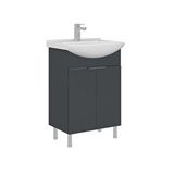 Orka Purus 55 Cm Ayaklı Lavabolu Banyo Alt Dolabı Antrasit