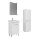 Orka Purus 55 Cm Parlak Beyaz Ayna Dolaplı Banyo Dolabı Takım Ve Boy Dolabı (Ayaklı)