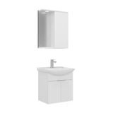 Orka Purus 55 Cm Parlak Beyaz Spot Aynalı Banyo Dolabı Takım (Asma)