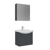 Orka Purus 65 Cm Asma Banyo Dolabı Takımı (ayna Dolaplı) Antrasit
