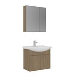 Orka Purus 65 Cm Asma Banyo Dolabı Takımı (ayna Dolaplı) Meşe