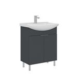 Orka Purus 65 Cm Ayaklı Lavabolu Banyo Alt Dolabı Antrasit