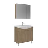 Orka Purus 80 Cm Ayaklı Banyo Dolabı Takımı (ayna Dolaplı) Meşe