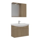 Orka Purus 80 cm Budva Spot Aynalı Kapaklı Aynalı Dolaplı Banyo Dolabı Takımı