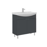 Orka Purus 80 Cm Mat Antrasit Banyo Dolabı Alt Modül Lavabo (Ayaklı)