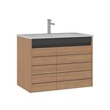 Orka Ricato 80 Cm Lavabolu Banyo Alt Dolabı Meşe