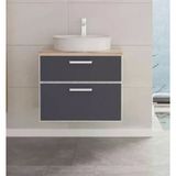 Orka Salerno 60 Cm Mat Antrasit Banyo Dolabı Alt Modül Ve Lavabo