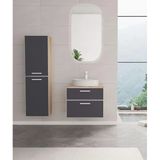 Orka Salerno 60 Cm Mat Antrasit Banyo Dolabı Takımı Ve Boy Dolabı