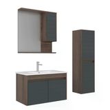 Orka Serra 85 Cm Navaro/Antrasit Banyo Dolabı Takımı Ve Boy Dolabı