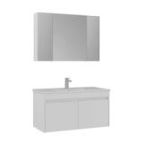 Orka Side 100 cm Beyaz Kapaklı Banyo Dolabı Takımı