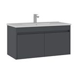 Orka Side 100 Cm Kapaklı Lavabolu Banyo Alt Dolabı Antrasit