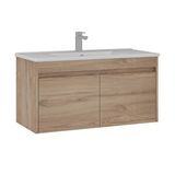Orka Side 100 Cm Kapaklı Lavabolu Banyo Alt Dolabı Meşe