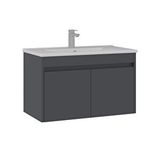 Orka Side 85 Cm Kapaklı Lavabolu Banyo Alt Dolabı Antrasit